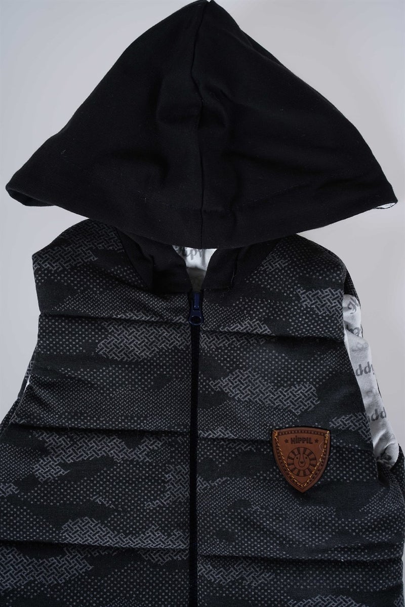 Miniko Kids New Season Hooded Zippered Baby Cotton Vest - Image 2