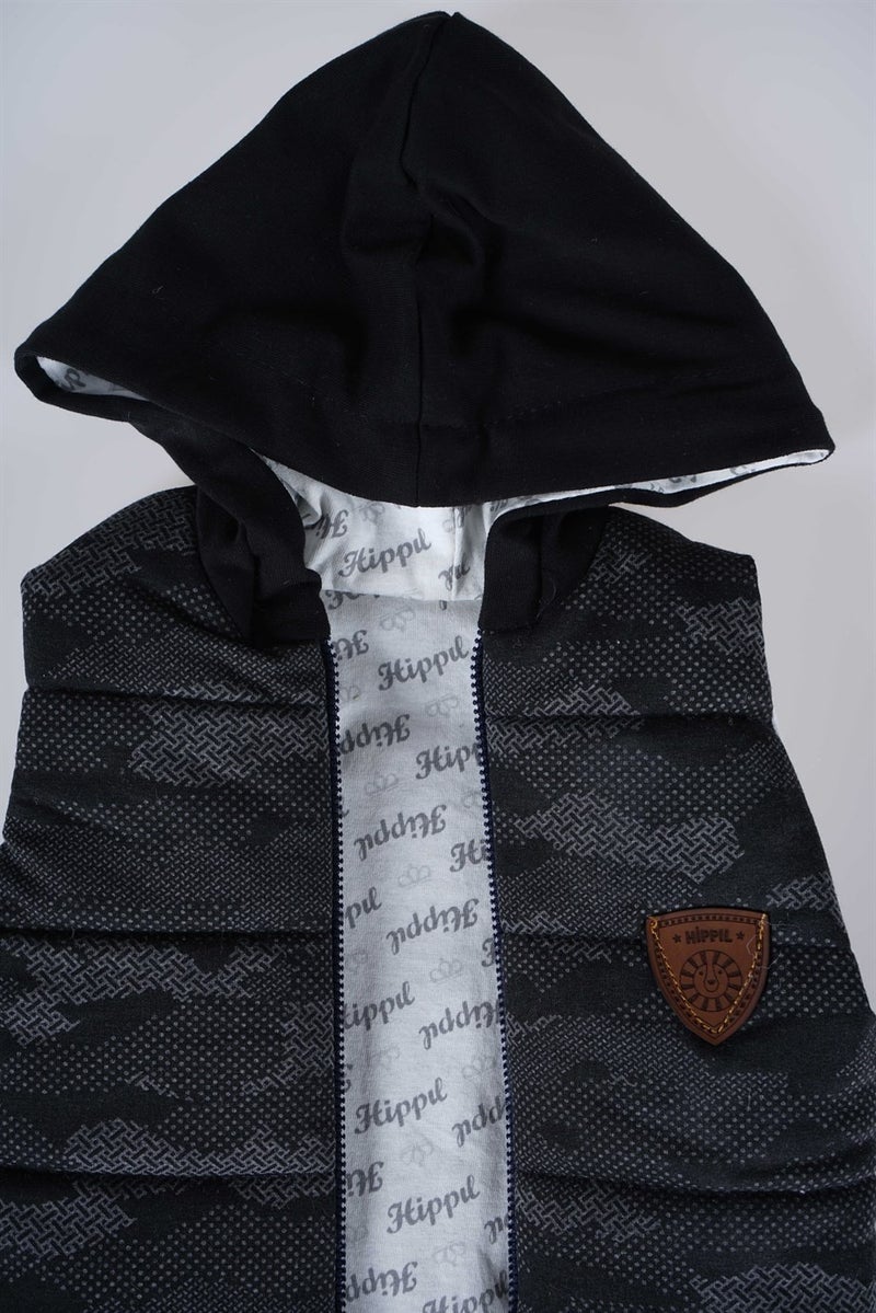 Miniko Kids New Season Hooded Zippered Baby Cotton Vest - Image 4