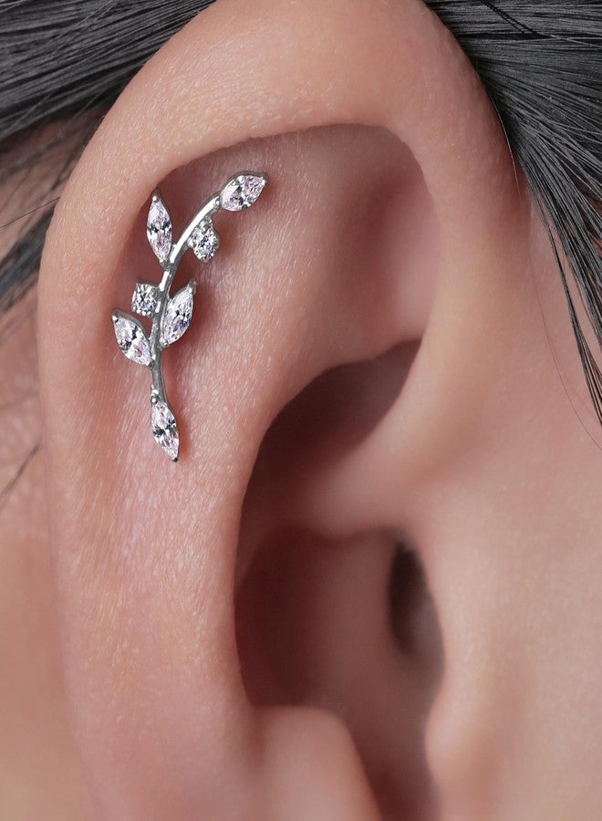 limerencia ASTM F136 Threadless Push in Titanium Earrings,Hypoallergenic Flat Back Cubic Zirconia G23 18G 6mm 8mm Body Piercing Studs for Cartilage Helix Tragus Conch(a pair) - Image 4