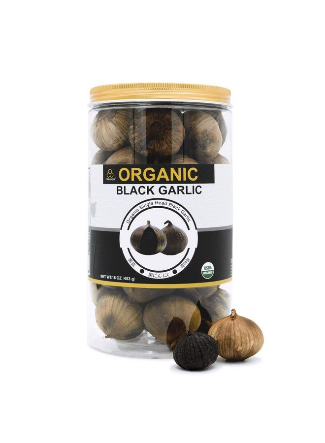 HARMONI USDA Organic Black Garlic 453g Black Pearl Garlic Jar 1LB 100% Whole Black Garlic - Image 1
