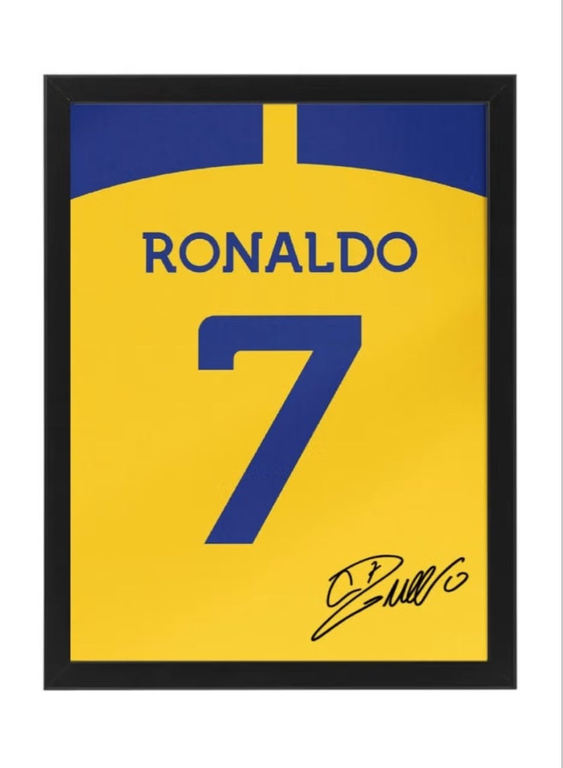 Boomah Accessories Cristiano Ronaldo Autographed Jersey - Framed Poster 30x40cm - CR7 -Football Memorabilia, Soccer Collectible, Gift for Fans 