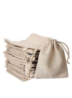 30 Pcs Hessian Bags, 8 X 10 CM Burlap Bags Cotton Drawstring Bag Hessian Fabric Small Drawstring Bag Gift Bag for Jewelry Wedding Party and DIY Craft