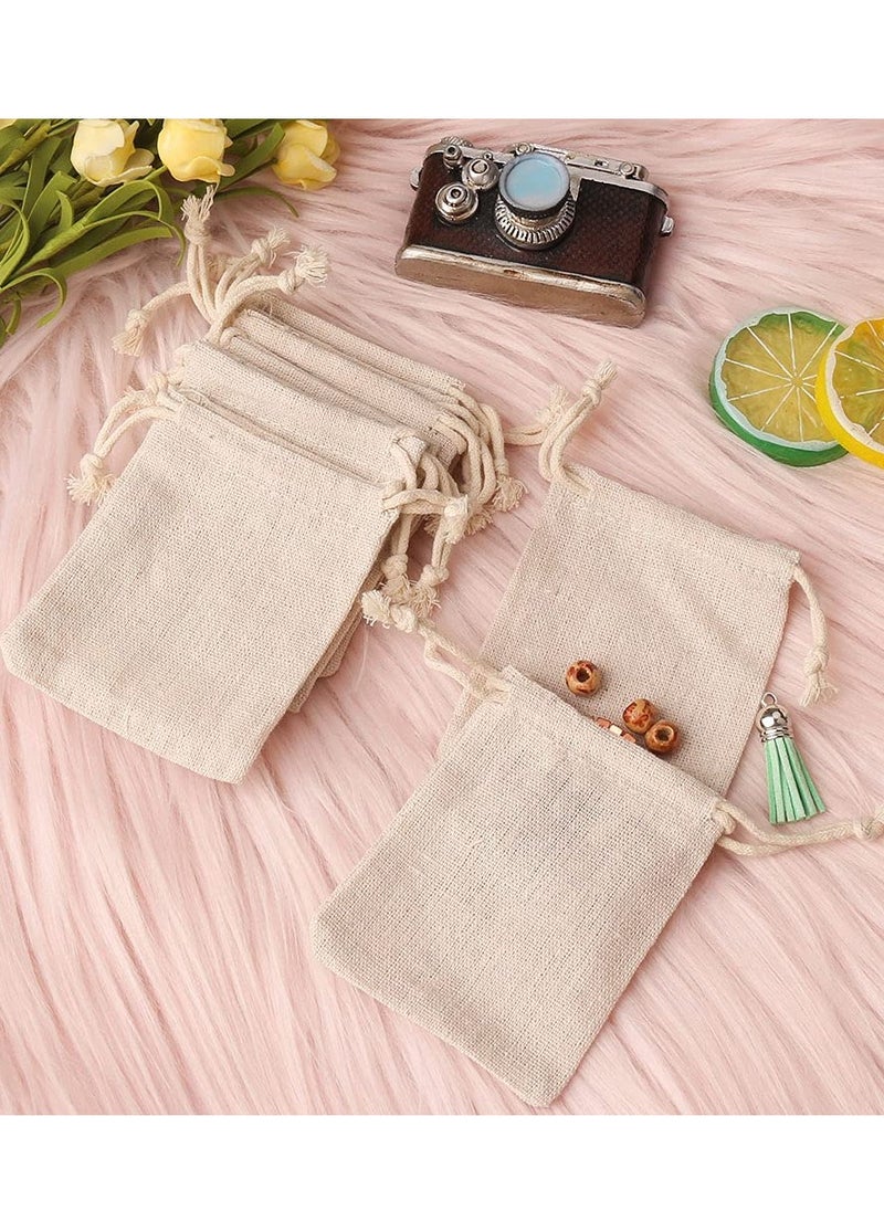 Generic - 30 Pcs Hessian Bags, 8 X 10 CM Burlap Bags Cotton Drawstring Bag Hessian Fabric Small Drawstring Bag Gift Bag for Jewelry Wedding Party and DIY Craft - Image 1