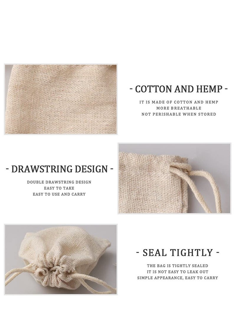 Generic - 30 Pcs Hessian Bags, 8 X 10 CM Burlap Bags Cotton Drawstring Bag Hessian Fabric Small Drawstring Bag Gift Bag for Jewelry Wedding Party and DIY Craft - Image 1