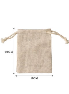 Generic 30 Pcs Hessian Bags, 8 X 10 CM Burlap Bags Cotton Drawstring Bag Hessian Fabric Small Drawstring Bag Gift Bag for Jewelry Wedding Party and DIY Craft  - Image 3