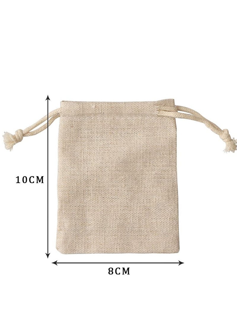 Generic - 30 Pcs Hessian Bags, 8 X 10 CM Burlap Bags Cotton Drawstring Bag Hessian Fabric Small Drawstring Bag Gift Bag for Jewelry Wedding Party and DIY Craft - Image 1