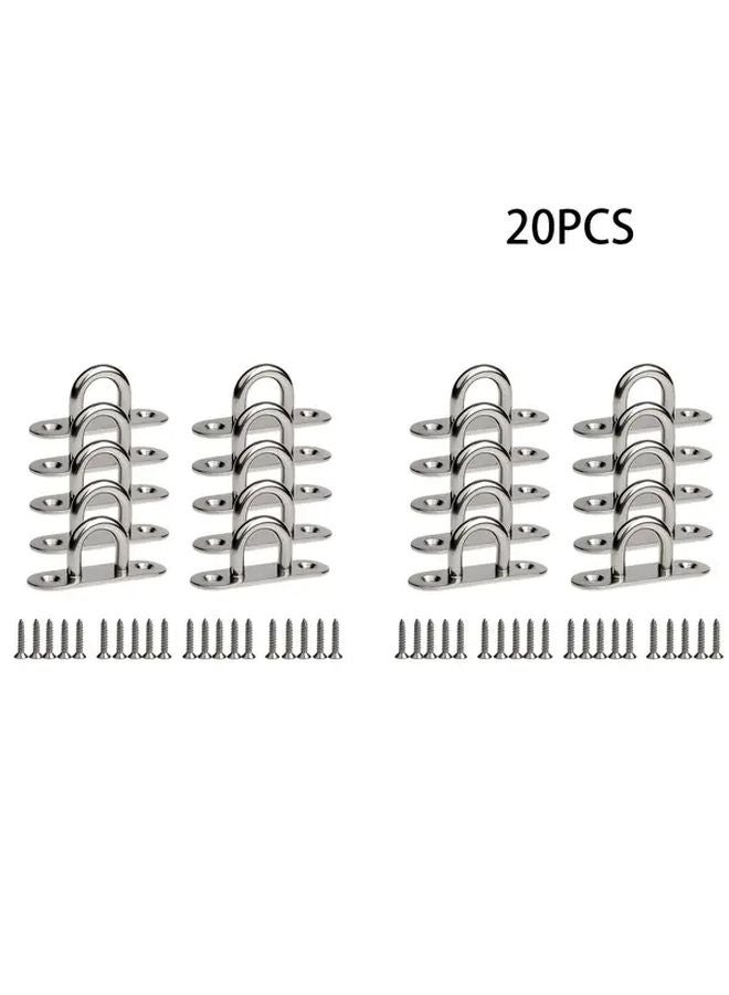 20 Packs 304 Stainless Steel Ceiling Hook Rings Heavy Duty Wall Mount Hanging Hardware - Image 1