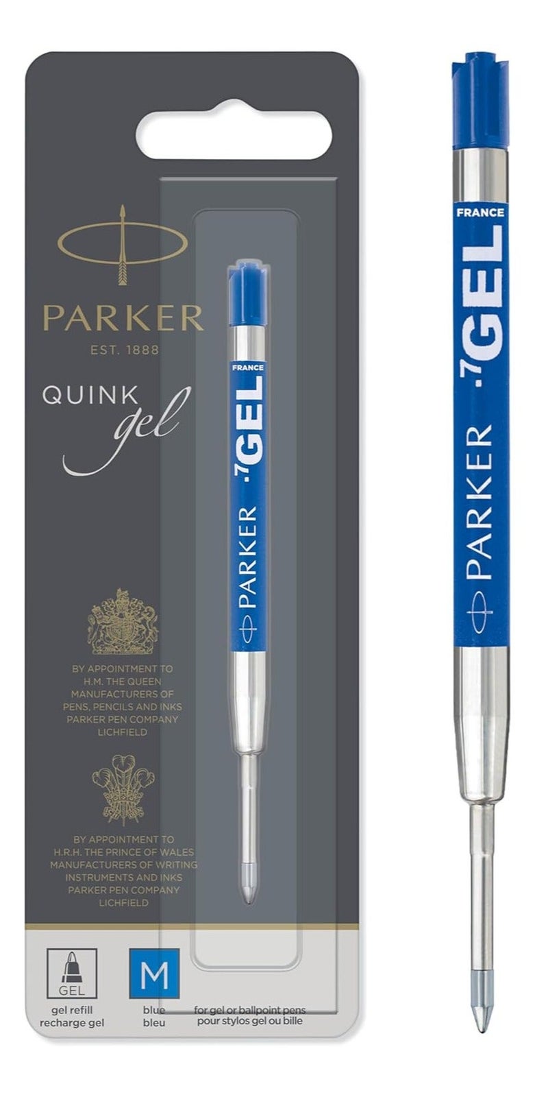 Parker Quink Gel Ball Pen Refill, Medium Nib, Blue - Image 1