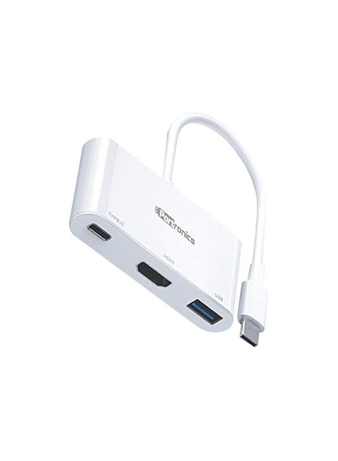 PEETTA USB Type-C to HDMI 3-in-1 adapter, 4K video converter with 3.0 and Type-C charging ports, USB-C Digital AV multi-port adapter for Mac devices (silver) - Image 5