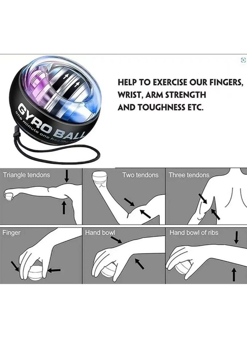 QSHOP - Self Starting Gyroscope Ball for Wrist Arm and Finger Strength Training Self Starting Ball Finger Grip Strength Training Stress Relief - Image 1