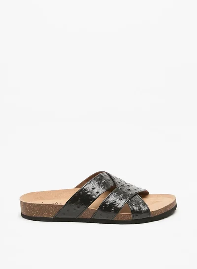 Al Waha Men's Textured Slip-On Cross Strap Arabic Sandals
