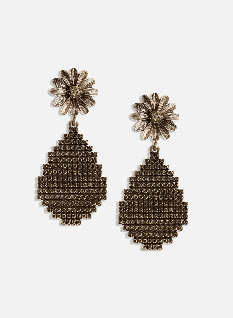 SOHI Daisy Rhombus Cluster Artificial Drop Earring Jewellery