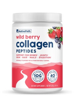 NativePath Wild Berry Collagen Peptides Premium Keto And Paleo Grassfed Pastureraised Protein Powder For Hair Skin Nails Bones Joints Digestion And More 20 Servings No Gluten Or Dairy  - Image 1