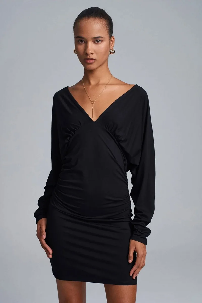 ديلفين DILVIN Bodycon Mini Dress With Drape