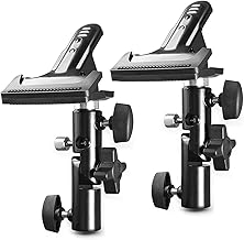 SLOW DOLPHIN Slow Dolphin Photo Studio Heavy Duty Metal Clamp Holder with 5/8 Light Stand and Umbrella Reflector - Image 1