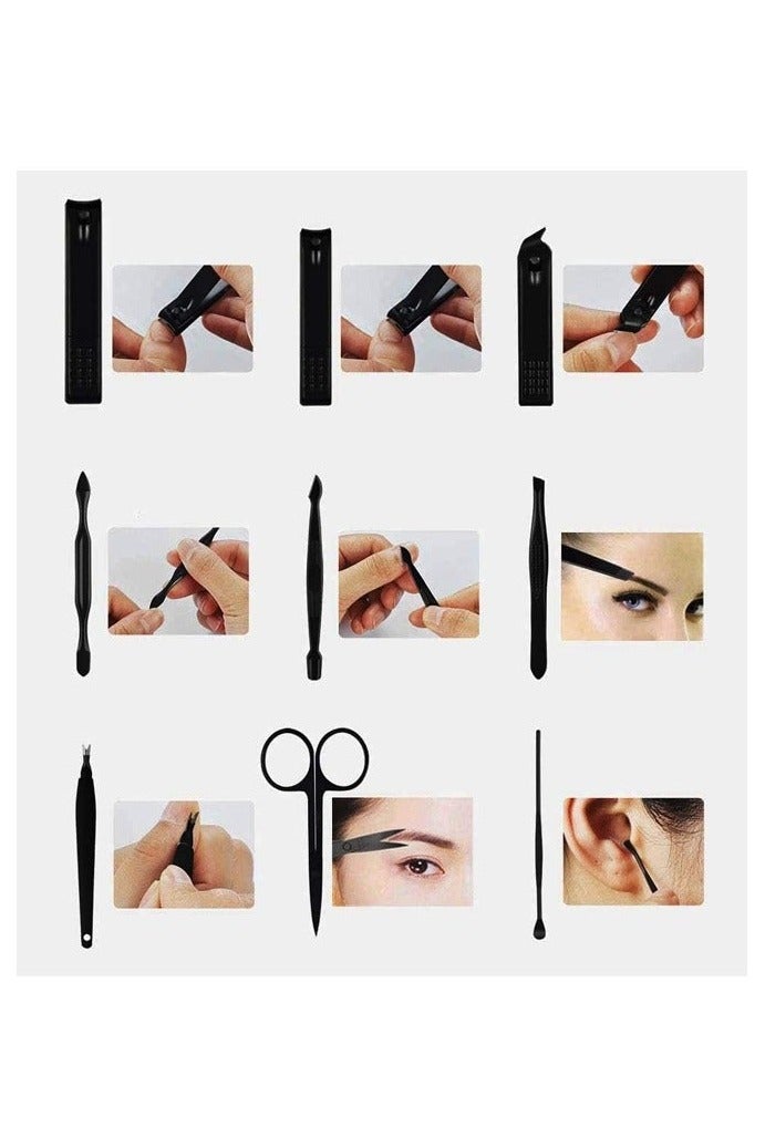 مجموعة أدوات الأظافر (طقم أظافر) الاحترافية - أداة بدكير ومنيكير عالية الدقة من الفولاذ المقاوم للصدأ، كليبرز قص وتشكيل الأظافر مع حقيبة تخزين أنيقة محمولة للعناية باليدين والقدمين - Image 4