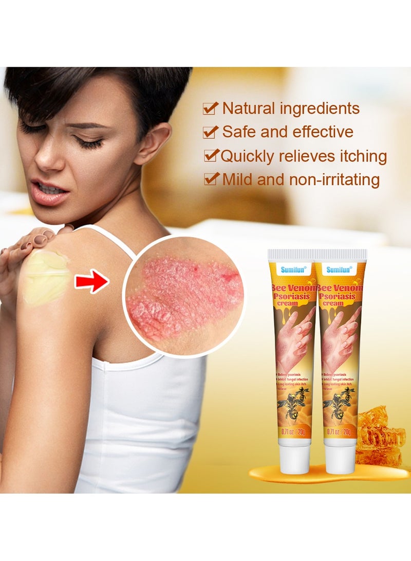 Sumifun Bee Venom Psoriasis Cream for Skin Itching Relief,Repair Skin Anti-itch Care - Image 1