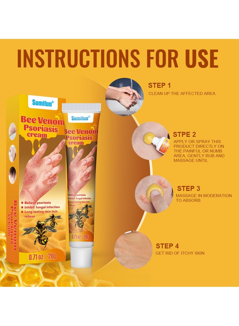 Sumifun Bee Venom Psoriasis Cream for Skin Itching Relief,Repair Skin Anti-itch Care - Image 4