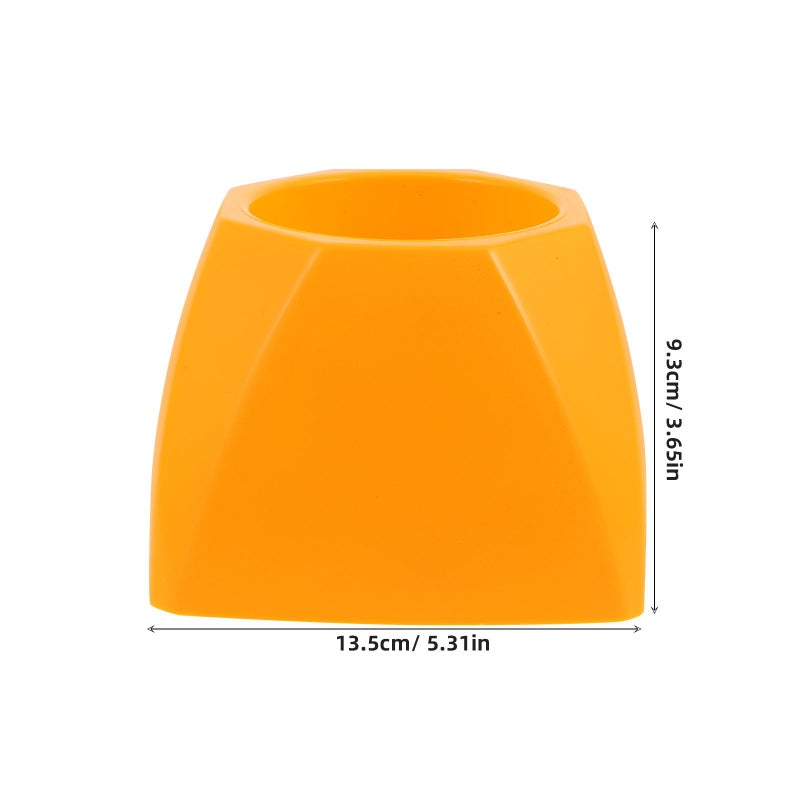 Octagonal Plastic Toilet Brush Holder Set Yellow Bathroom Cleaning Brush Stand - Image 3
