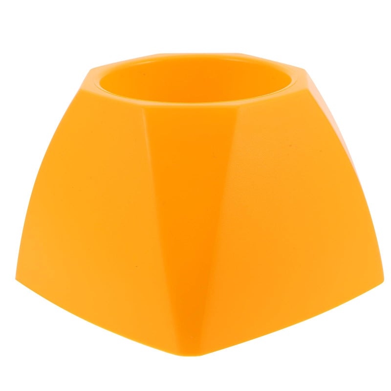 Octagonal Plastic Toilet Brush Holder Set Yellow Bathroom Cleaning Brush Stand - Image 2