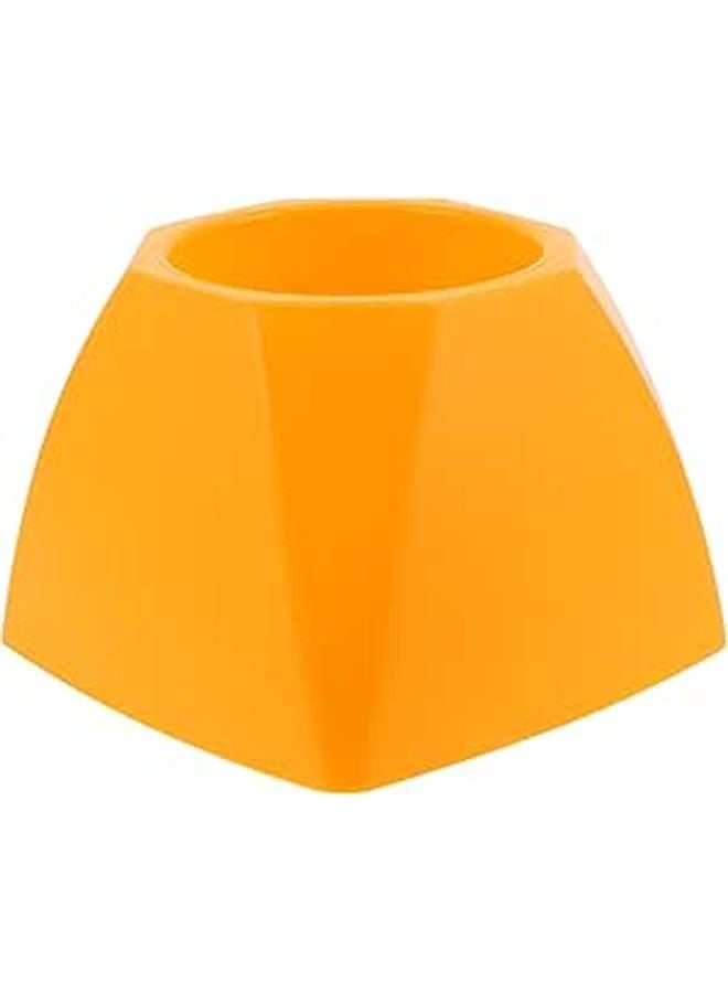 Octagonal Plastic Toilet Brush Holder Set Yellow Bathroom Cleaning Brush Stand - Image 1