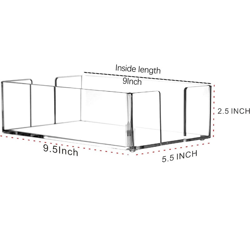 Cq acrylic Yieach Bathroom Paper Towel Holder,9.5 Inch Modern Acrylic Napkin Holder fo r Disposable Guest Towel,Clear Hand Towel Tray,Flat Napkin Holders for Paper Bapkins,Napkin Dispenser for Home,Hotel,Office - Image 3