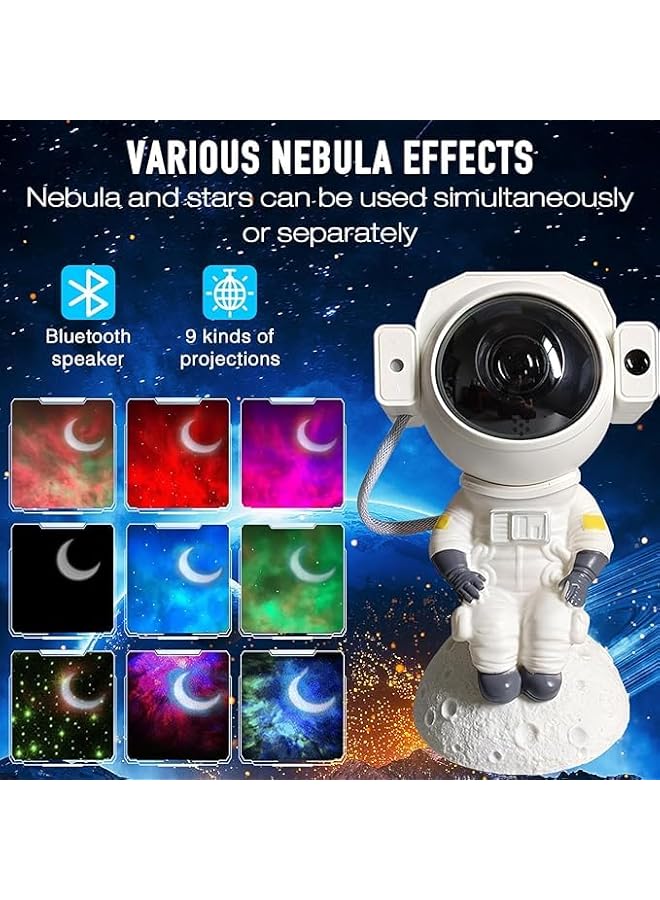 The Bros Astronaut Star Projector Galaxy Night Light,with Timer， Remote & Bluetooth Speaker, 360° Adjustable Multiple Colors Projections Star Night Light Projector for Kids Adults Bedroom - Image 4