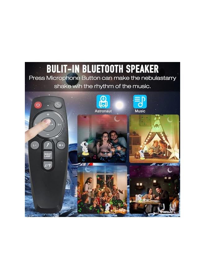 The Bros Astronaut Star Projector Galaxy Night Light,with Timer， Remote & Bluetooth Speaker, 360° Adjustable Multiple Colors Projections Star Night Light Projector for Kids Adults Bedroom - Image 5