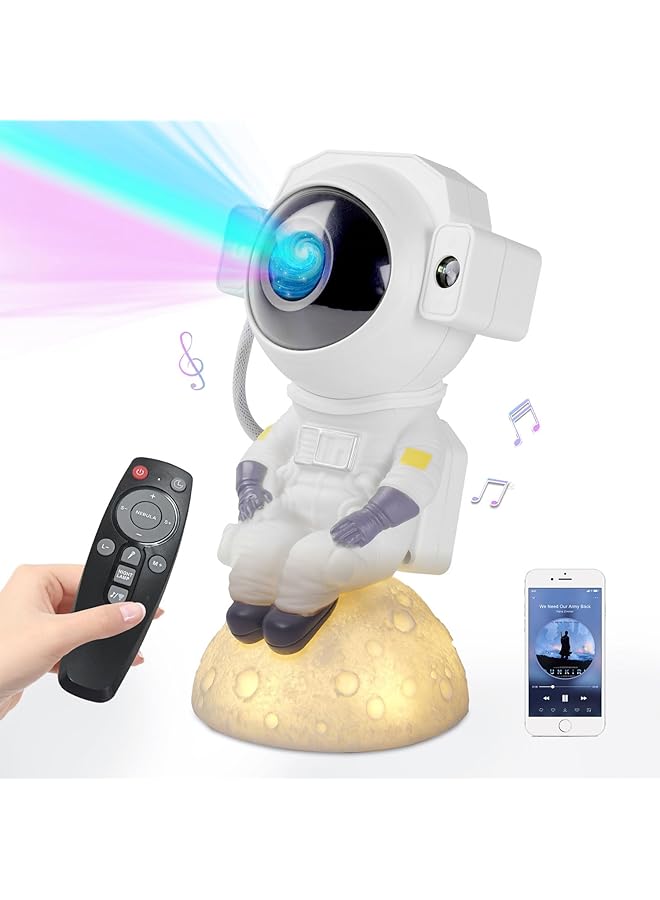 The Bros Astronaut Star Projector Galaxy Night Light,with Timer， Remote & Bluetooth Speaker, 360° Adjustable Multiple Colors Projections Star Night Light Projector for Kids Adults Bedroom - Image 1