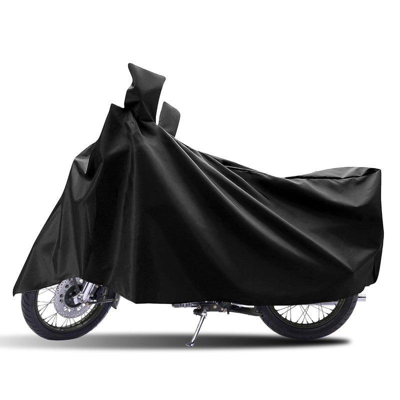 CABIUS Universal Motorcycle Cover, UV Protection, Dustproof Bike Body Cover for Two Wheeler, Scooter, Bike, Scooty, Activa, Motorcycle (Black) - Image 1
