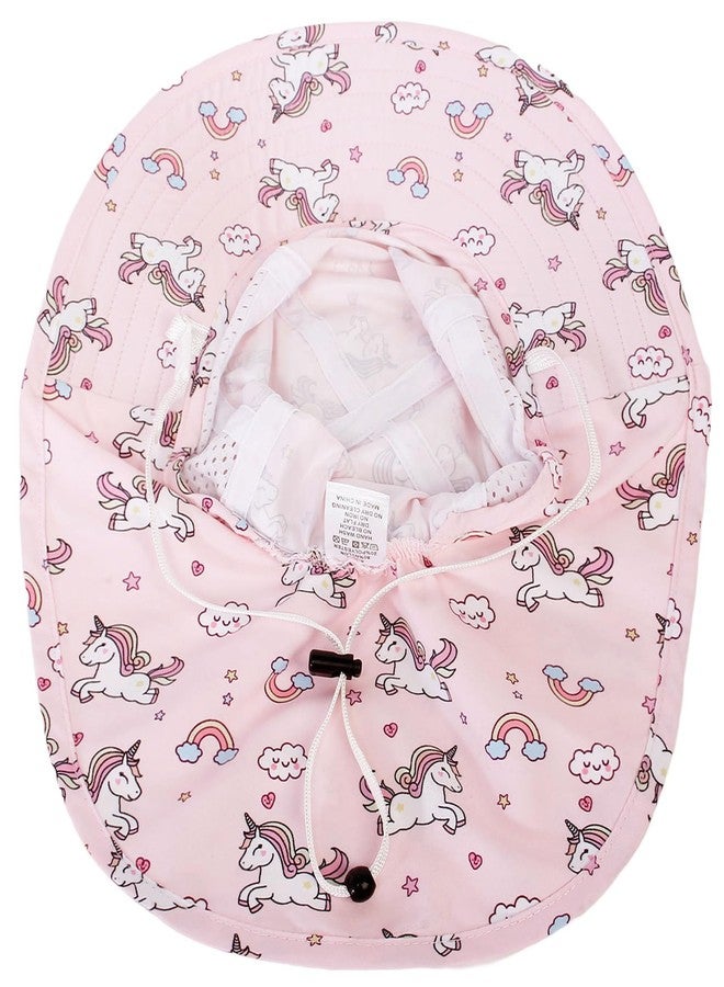 CHUNG Baby Sun Protection Hat Kids Summer Toddler Adjustable UPF 50+ Wide Brim Neck Flap Beach Play Caps for Boys Girls,Pink Unicorn,2-7Y - Image 3