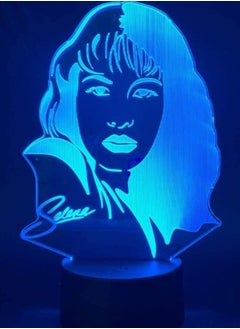Multicolour Celebrity Selena Gomez Figure LED Night Light for Home Decor Office Room Fans 3D Desk Variable Color Night Lamp