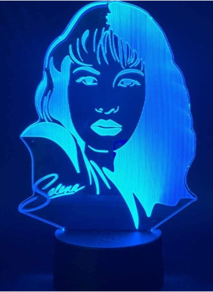 althiqahkey - Multicolour Celebrity Selena Gomez Figure LED Night Light for Home Decor Office Room Fans 3D Desk Variable Color Night Lamp - Image 1