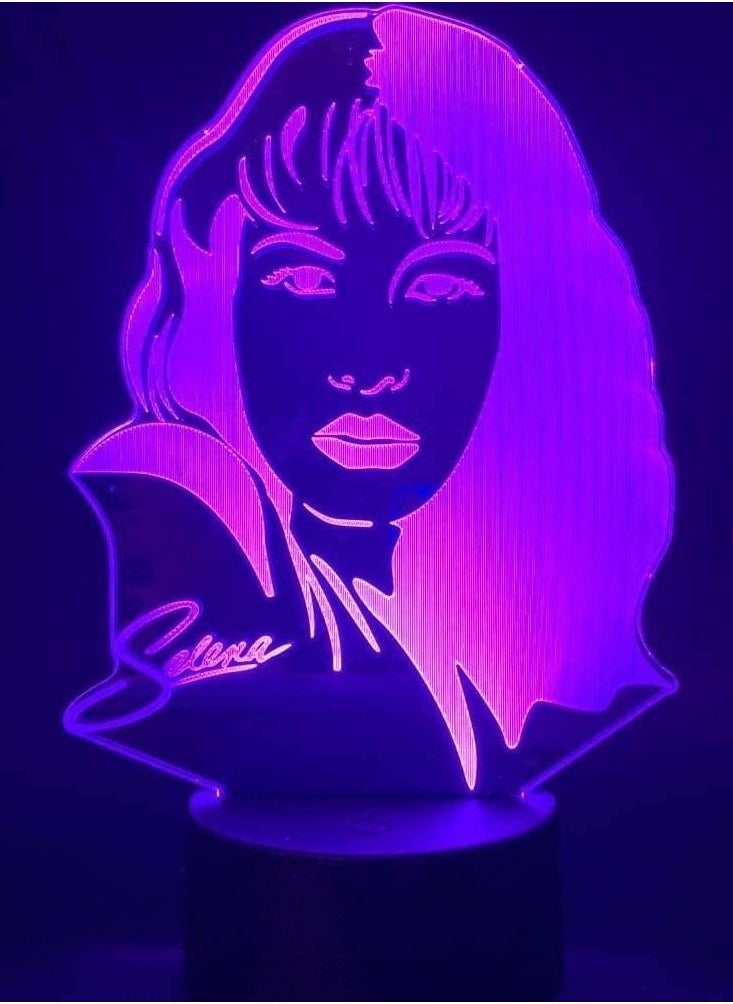 althiqahkey - Multicolour Celebrity Selena Gomez Figure LED Night Light for Home Decor Office Room Fans 3D Desk Variable Color Night Lamp - Image 1