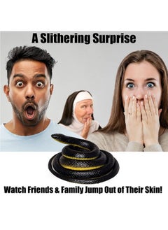 FunFamz The Original Fake Snake Toy Pack Rubber Snakes Realistic & Plastic Snake Prank Rubber Snakes To Keep Birds Away Large Rubber Snake Black Toy Snake That Looks Real Realistic Snake Toy  - Image 4