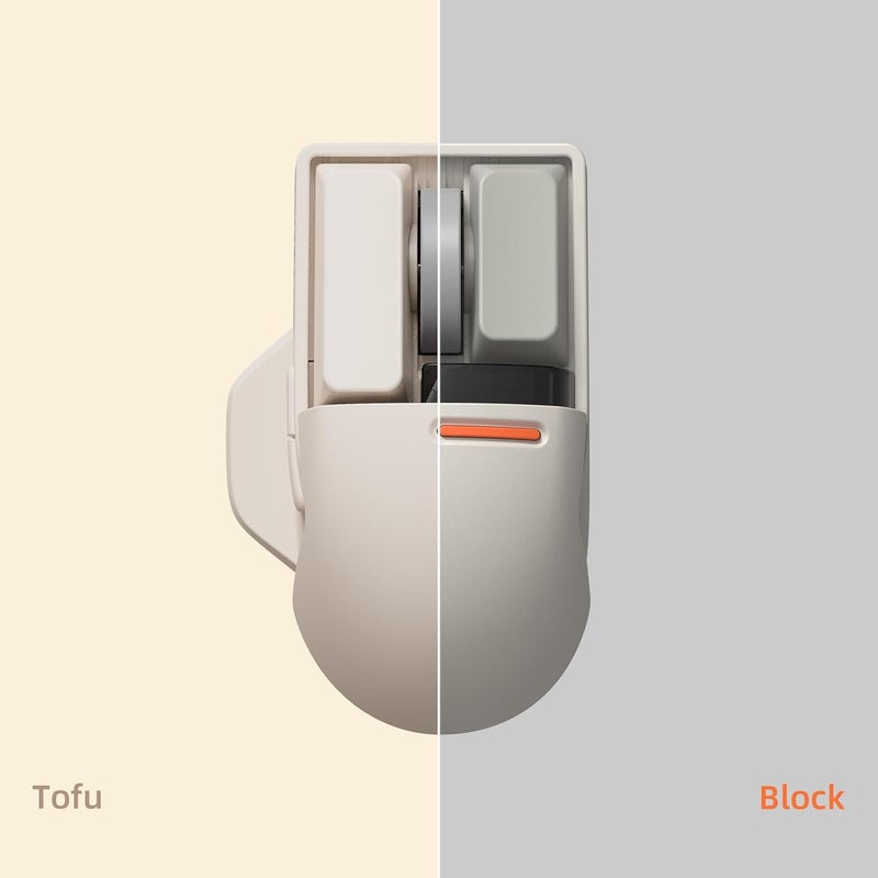 لوفري ماوس لاسلكي Touch PBT مع مستقبل USB، بلوتوث، اتصال سلكي، قابل ل��شحن، 4000 نقطة في البوصة مع شاشة OLED متوافق مع الأسطح الزجاجية لأجهزة Mac وWindows PC وNotebook / لون وردي التوفو - Image 2