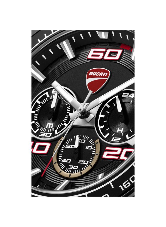 Ducati DT011 Black Dial Red Silicone Strap Chronograph Watch for Men - 44mm - Image 4
