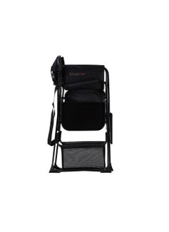 Generic Large Size Portable Aluminum Lightweight Makeup Chair  Directors Chair Foldable Side Tray Black  - Image 5