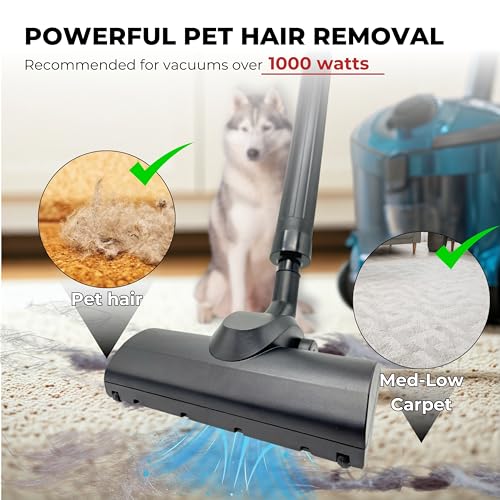 GHAMADE for Shop Vac Using 1 1/4'' & 2 1/2'' Accessories, Turbo Brush Head 1.25" Plus 2 1/2 Inch Vacuum Hose Adapter Compatible with Rigid Shop-Vac VacMaster Craftman - Vacuum Attachment for Pet Hair Removal - Image 3