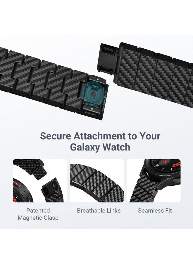 PITAKA سوار ساعة بيتاكا من ألياف الكربون لساعات جالاكسي 7/6/5/4، 47/46/45/44/43/42/40 مم، سوار ساعة نحيف وخفيف لساعات جالاكسي - Image 4