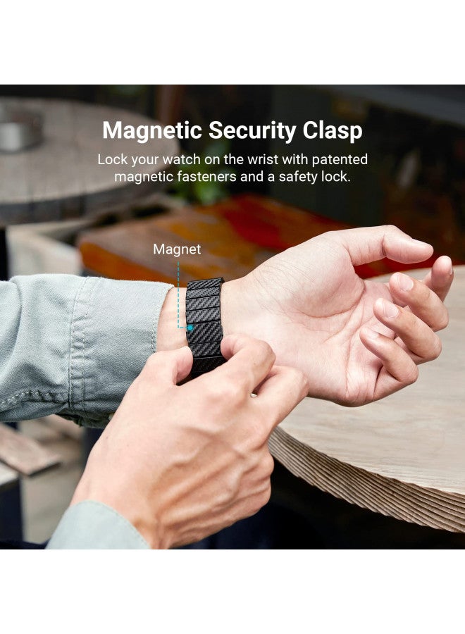 PITAKA سوار ساعة بيتاكا من ألياف الكربون لساعات جالاكسي 7/6/5/4، 47/46/45/44/43/42/40 مم، سوار ساعة نحيف وخفيف لساعات جالاكسي - Image 3