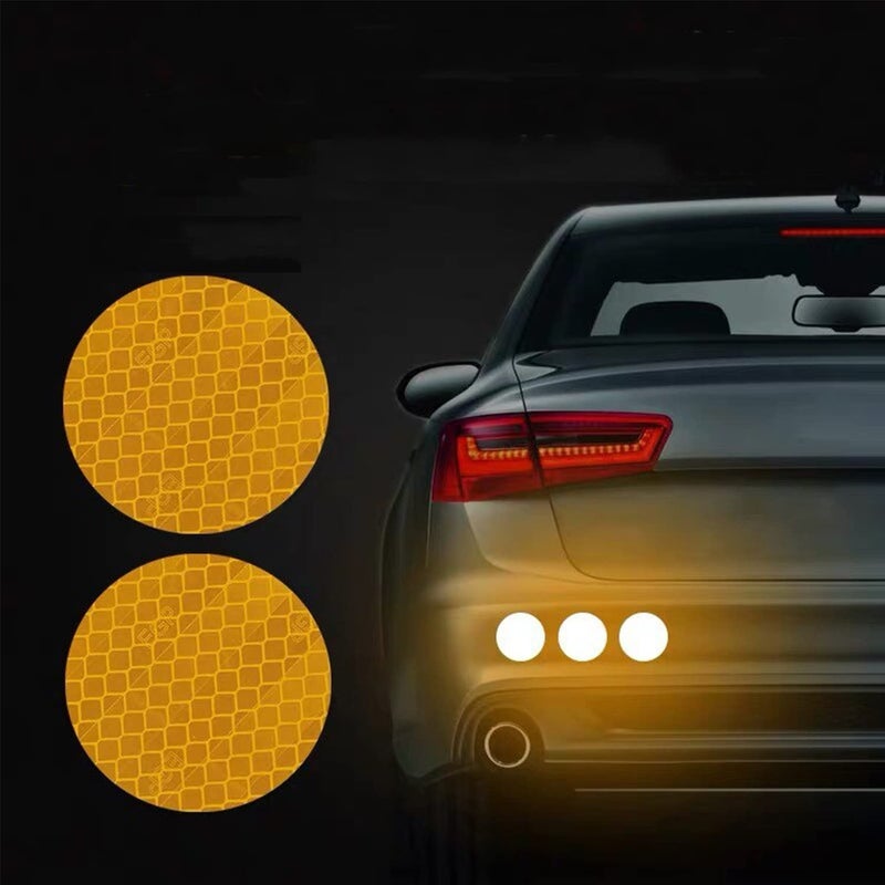 Buylogy® (Orange) 10Pcs Circle Car Truck Bumper Safety Reflective Warning Strip Night Driving Riding Safety Stickers Motorcycle Bicycles Safety Sticker - Image 1