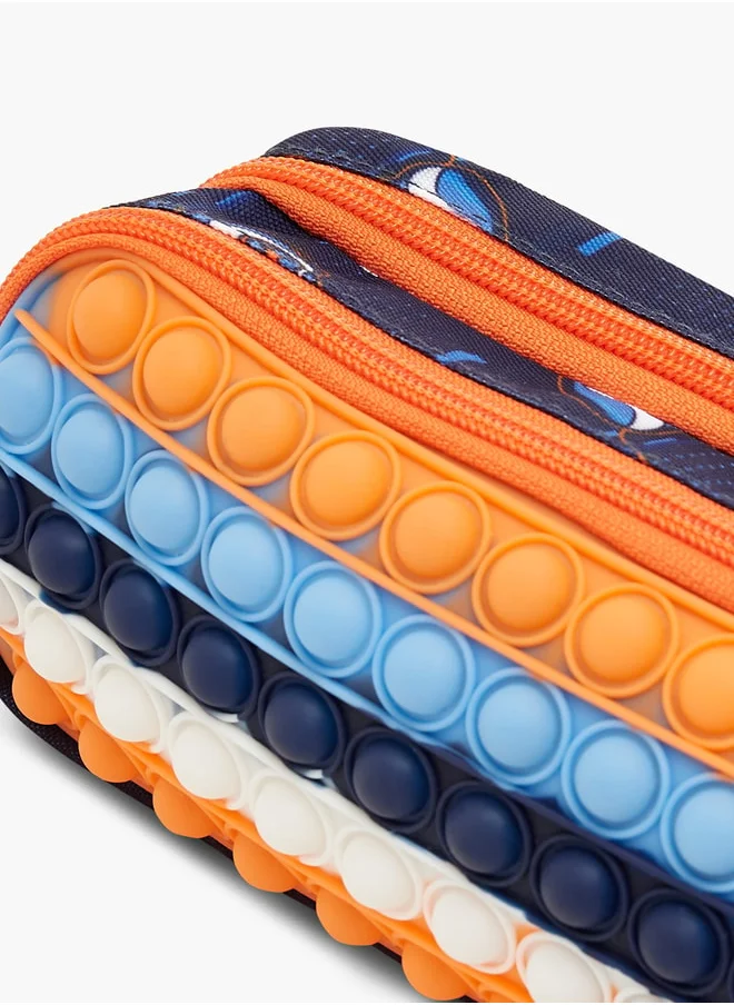 LBL by Shoexpress Pop-It Striped 2-Compartment Pencil Case