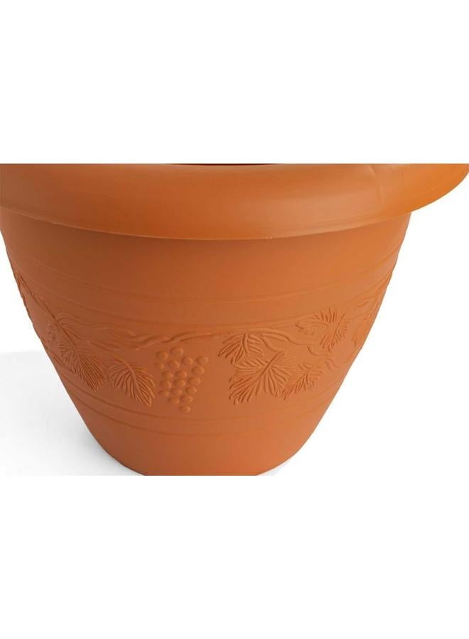 SGC Cosmoplast Plastic Round Flowerpot D38Xh28 Brown Color - Image 2
