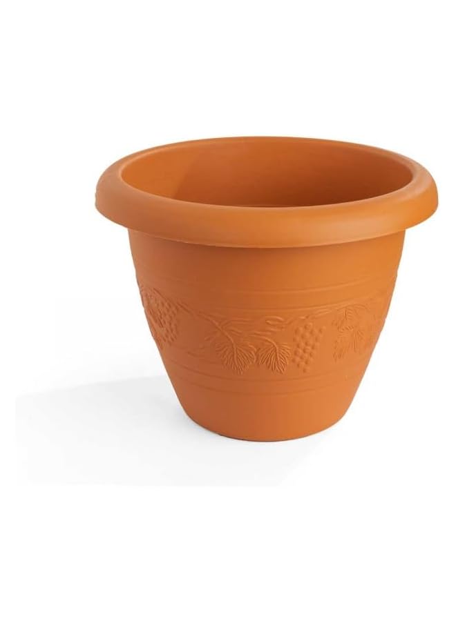 SGC Cosmoplast Plastic Round Flowerpot D38Xh28 Brown Color - Image 1