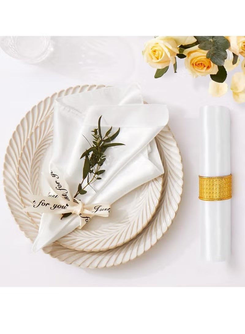 20pcs Satin Napkins - Square Table Napkins - 17*17" Soft napkins Elegant silk napkins, placemats, soft and smooth fabric Washable napkins Suitable for parties, weddings, dinners, high-end hotels (white） - Image 2