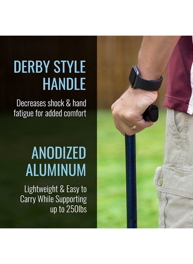 DMI Lightweight Aluminum Adjustable Walking Cane with Derby-Top Handle for Men and Women, Blue Ice  - Image 4