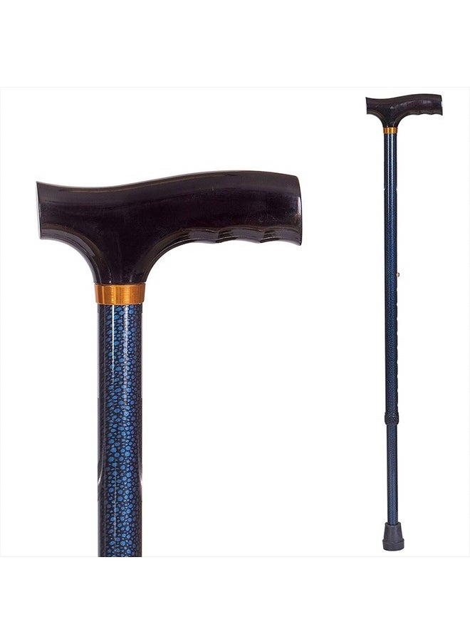 DMI Lightweight Aluminum Adjustable Walking Cane with Derby-Top Handle for Men and Women, Blue Ice  - Image 1