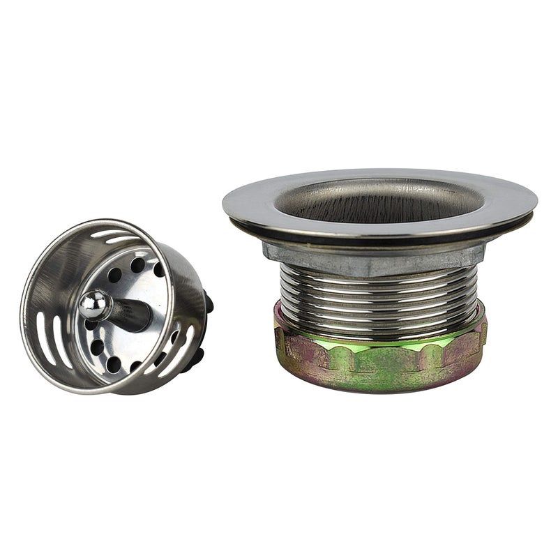 Plumb Pak 878PC Keeney Stainless Steel Junior Duo Bar Sink Strainer with Basket Fits 2Inch or 212Inch Openings Polished Chrome