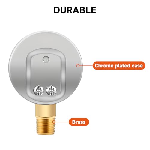 Roastove Low and High Pressure Gauges for Acetylene Regulator 0-30 psi & 0-400psi - 2 inches - 1/4" NPT Thread - Image 4
